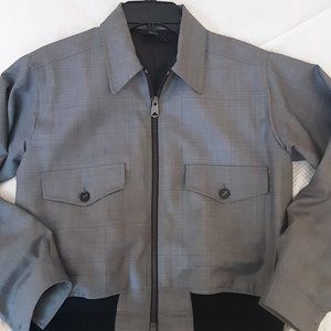 Paul Smith Ladies Wool Black/white/grey Checked Bomber Jacket